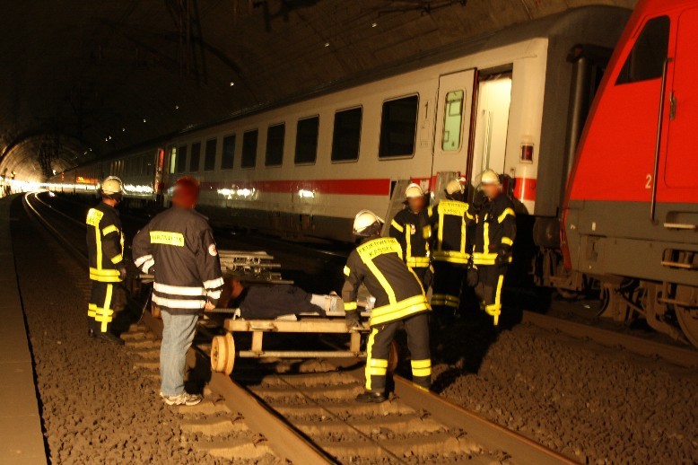 Die Draisine mit einer Verletzten
