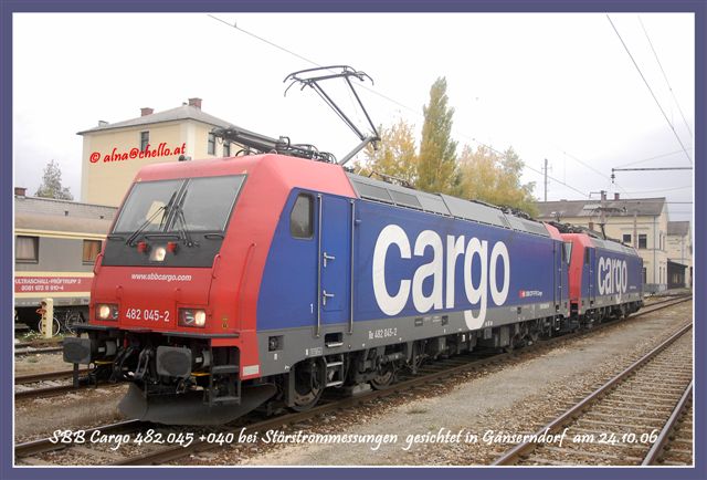 SBB Cargo 482.045 + 040 gesichtet in Gänserndorf am 24.10.06