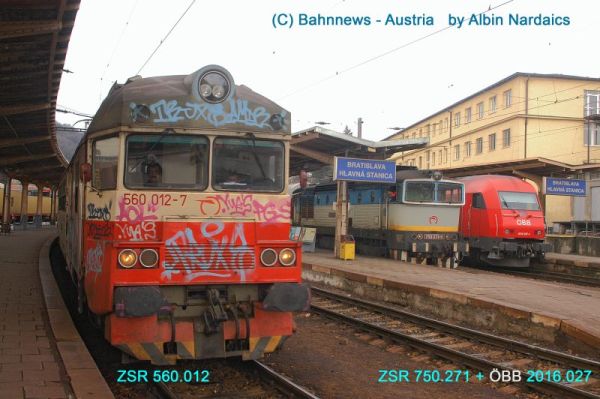 die ZSR 560.012, ZSR 750.271 und die ÖBB 2016.027 in Bratislava_07.02.07